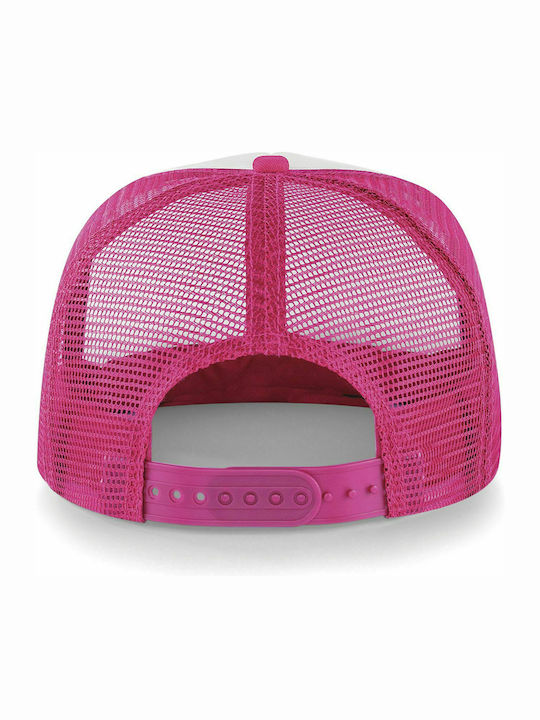 Beechfield B645 Snapback Trucker Cap Fuchsia / White