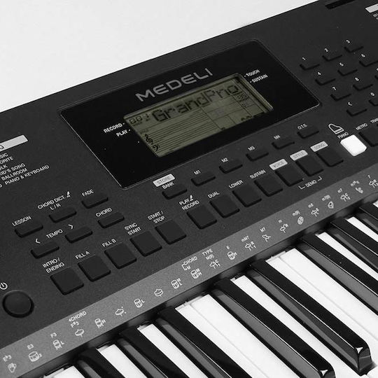 Medeli Αρμόνιο MK100 με 61 Δυναμικά Πλήκτρα με Αναλόγιο Μαύρο