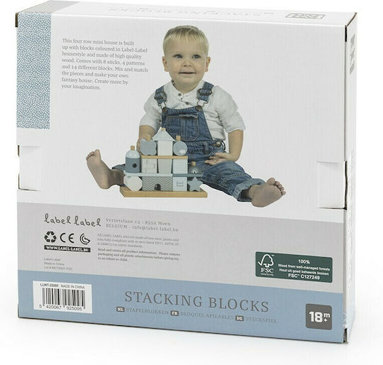 Label Label Παιχνίδι Στοίβαξης Stacking Blocks από Ξύλο για 18+ Μηνών