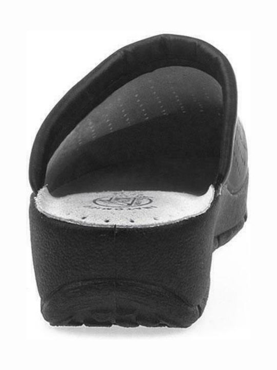 Max Relax Women's Leather Anatomic Clogs Black
