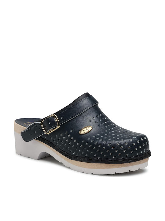 Scholl Super Comfort Δερμάτινα Ανατομικά Σαμπό Μπλε Scholl Super Comfort Δερμάτινα Ανατομικά Σαμπό Μπλε