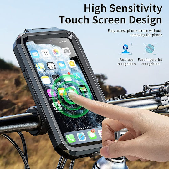 Kewig M18L-A1 Mount Phone Motorcycle with Case 3.5-7" for Steering Wheel with Wired (Type-C for iPhone) and Wireless charging (Qi 15W)