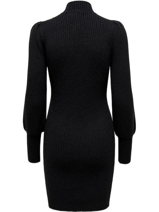 Katia Mini Dress Knitted Turtleneck Black