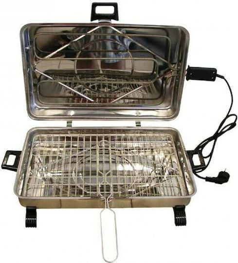 FOINIX AN-650 Tabletop Electric Grill Grill 1600W Inox with Lid 46cmx30cmcm