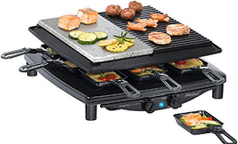 Steba RC 4 Plus Deluxe Επιτραπέζια Ηλεκτρική Ψησταριά Raclette Αυλακωτής Πλάκας 1450W με Ρυθμιζόμενο Θερμοστάτη 39x37εκ.