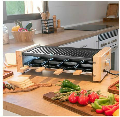 Cecotec Cheese Επιτραπέζια Ηλεκτρική Ψησταριά Raclette Αυλακωτής Πλάκας 1200W με Ρυθμιζόμενο Θερμοστάτη