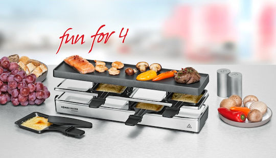 Rommelsbacher Fun For Four RC 800 Επιτραπέζια Ηλεκτρική Ψησταριά Raclette Αλουμινίου Λείας Πλάκας 795W