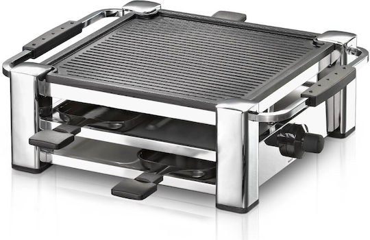 Rommelsbacher Επιτραπέζια Ηλεκτρική Ψησταριά Raclette Αυλακωτής Πλάκας 1000W με Ρυθμιζόμενο Θερμοστάτη 22.5x37εκ.