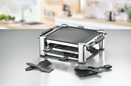 Rommelsbacher Επιτραπέζια Ηλεκτρική Ψησταριά Raclette Αυλακωτής Πλάκας 1000W με Ρυθμιζόμενο Θερμοστάτη 22.5x37εκ.