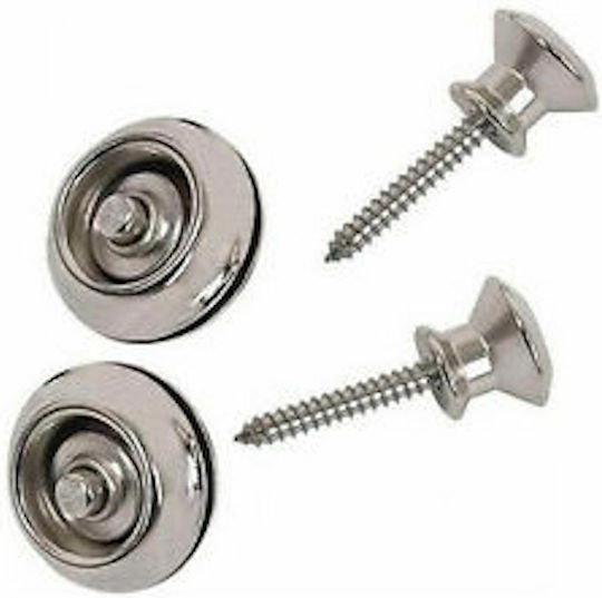 Dunlop Straplok Strap Retainers Original String Instrument Accessory in Silver Color Nickel