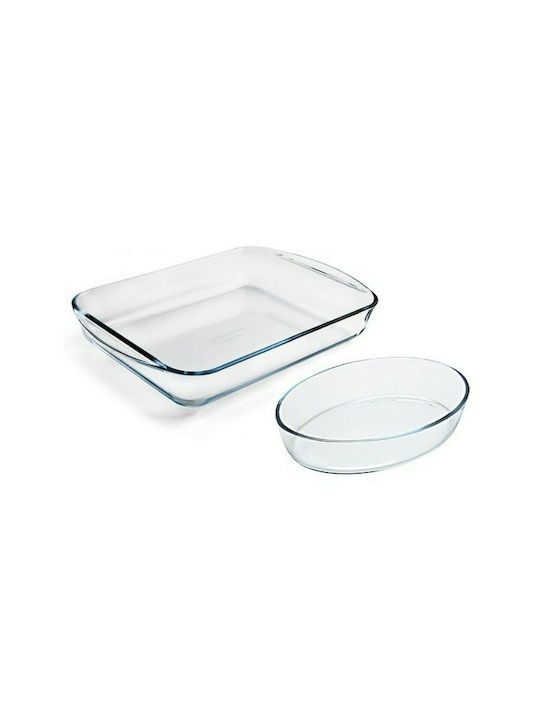 Pyrex Essentials Rectangular Heat-Resistant Glass Cookware 30cm 2 Pieces