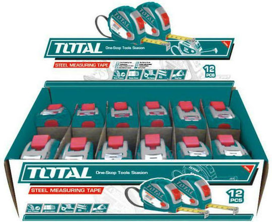 Total Tape Measure with Auto-Rewind 25mm x 10m