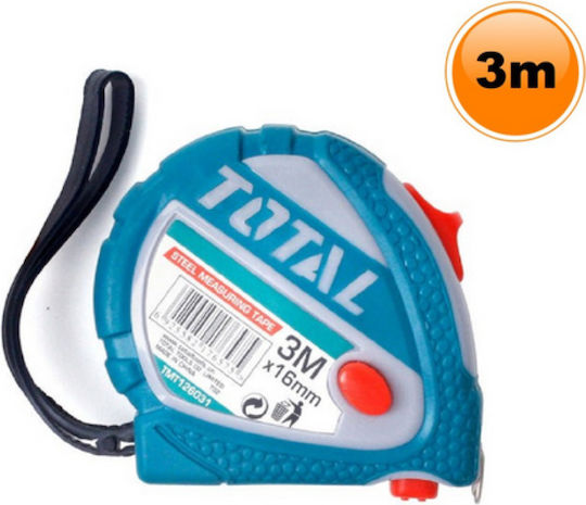 Total Tape Measure with Auto-Rewind 16mm x 3m