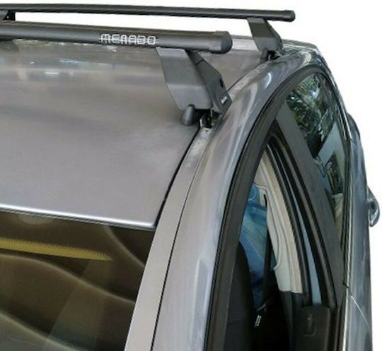 Menabo Metallic Car Roof Bars 112cm for Opel Zafira Tourer 5D for Cars with Factory Roof Bars Set with Roof Rack Legs Black