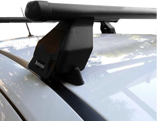 Menabo Metallic Car Roof Bars 112cm for Opel Zafira Tourer 5D for Cars with Factory Roof Bars Set with Roof Rack Legs Black