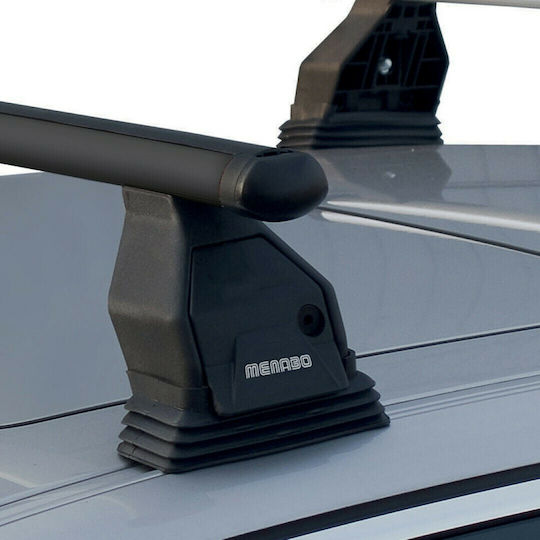 Menabo Car Roof Bars Steel 112cm for Mercedes-Benz B Class 5D Set with Roof Rack Legs Black
