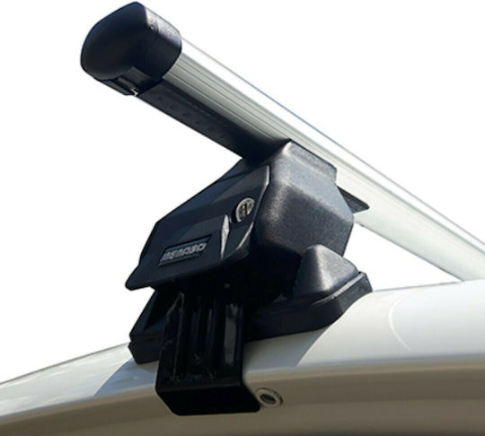 Menabo Aluminum Car Roof Bars 112cm for Kia Rio 5D for Cars with Factory Bars Set with Roof Rack Legs Silver