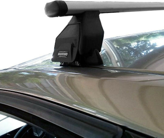 Menabo Car Roof Bars Aluminum 112cm for Opel Meriva 5D Set with Roof Rack Legs Silver