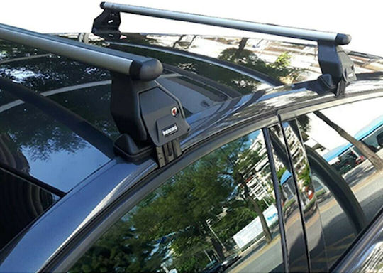 Menabo Car Roof Bars Aluminum 130cm for Citroen DS5 5D Set with Roof Rack Legs Silver