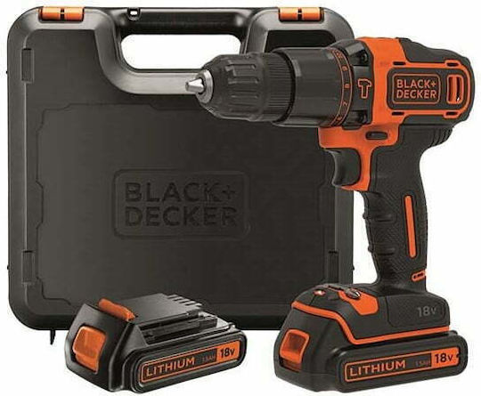 Black & Decker Κρουστικό Δραπανοκατσάβιδο Μπαταρίας 18V 2x1.5Ah