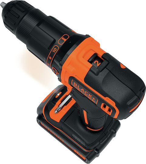Black & Decker Κρουστικό Δραπανοκατσάβιδο Μπαταρίας 18V 2x1.5Ah