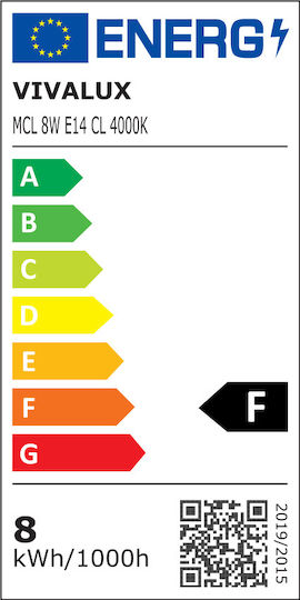 Vivalux Max Led Λάμπα LED 8W για Ντουί E14 και Σχήμα C37 Φυσικό Λευκό 806lm
