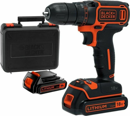 Black & Decker BDCDC18KB Δραπανοκατσάβιδο Μπαταρίας 18V 2x1.5Ah