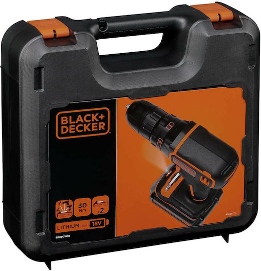 Black & Decker BDCDC18KB Δραπανοκατσάβιδο Μπαταρίας 18V 2x1.5Ah