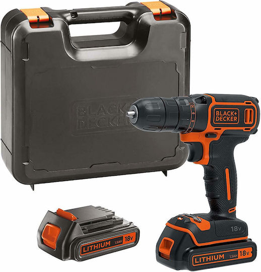 Black & Decker BDCDC18KB Δραπανοκατσάβιδο Μπαταρίας 18V 2x1.5Ah