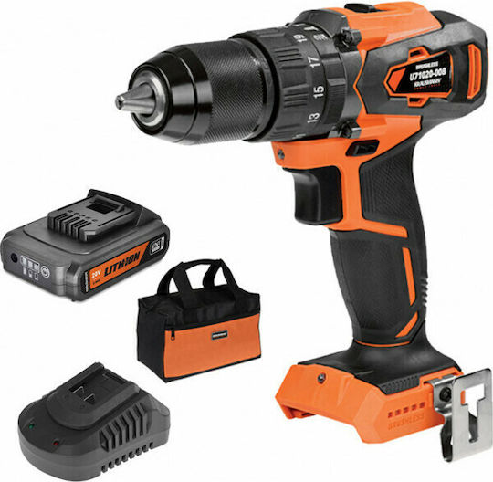 Krausmann Percussive Drill Driver Battery Brushless 20V 1x2Ah