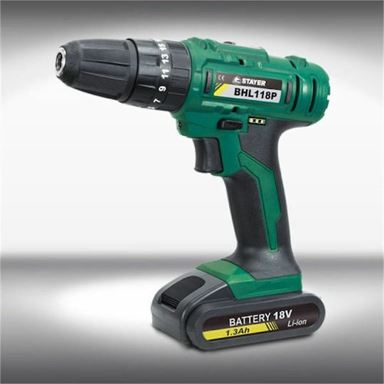 Stayer BHL 118PK Δραπανοκατσάβιδο Μπαταρίας 18V 2x1.3Ah