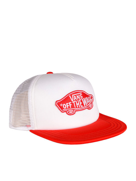Classic Patch Men's Snapback Trucker Cap White/High Risk Red