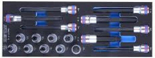 King Tony Lange Bit-Stecknüsse mit Bits Torx, Allen, Spline und Antriebsvierkant 1/2'' Set 17Stück
