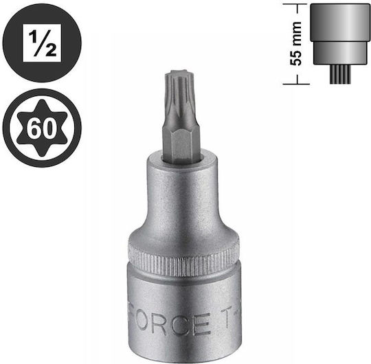 Force Torx socket 1/2" Walnut with Torx Head and Socket 1/2'' T60x55mm