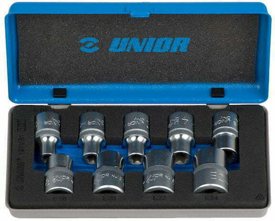 Unior Карудаки Torx с Каре Приемник 1/2" Комплект 9бр