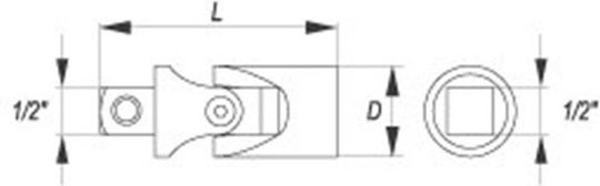 Yato Καρυδάκι Άρθρωσης 1/2" 69mm