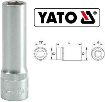 Yato Socket Hex Long with Square Drive 1/2" Diameter 8mm