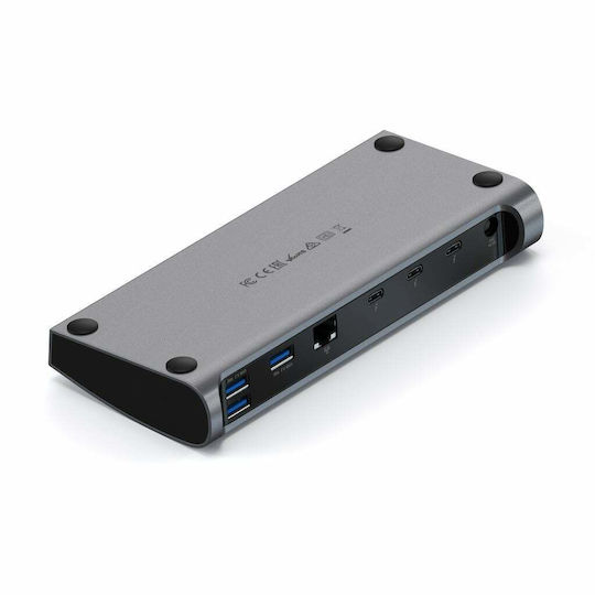 Satechi USB-C Docking Station mit 4K PD Ethernet und Verbindung 2 Monitore Gray (ST-UCT4DM)