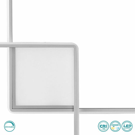 Ondaluce Pl.Dowel/Pc-Silver Модерен Осветително тяло За стена с вграден LED Сребрист 57x55x55см.