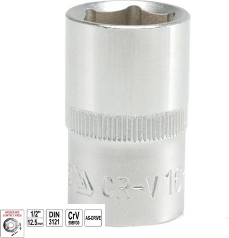 Yato Nuss Sechskant mit Vierkant-Antrieb 1/2" Durchmesser 17mm 1Stück