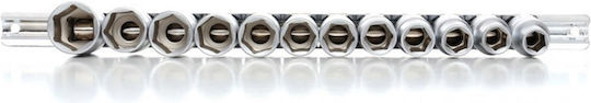 Kraft & Dele Nüsse Sechskant mit Vierkant-Antrieb 1/2" Set 12Stück