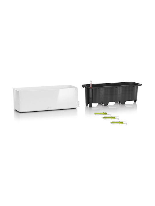 Lechuza Cube Glossy Triple Αυτοποτιζόμενη Ζαρντινιέρα Πλαστική Λευκή 14x40x13.5εκ.