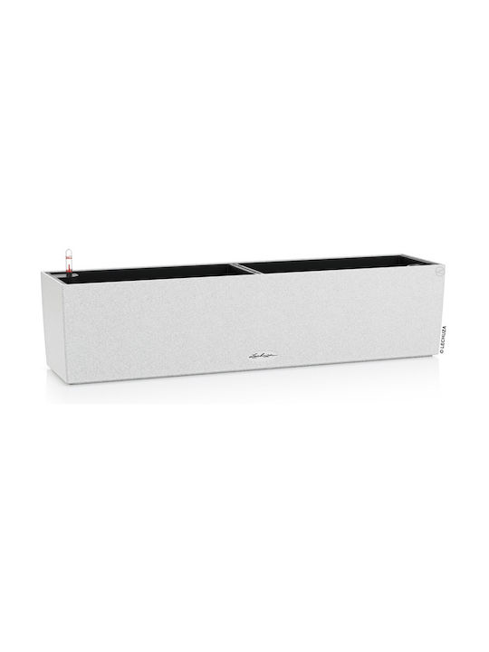 Lechuza Balconera Stone Self-watering Planter Box Plastic White 50x19x19cm.