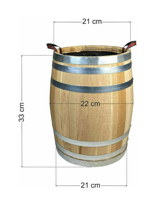 Tesias Pot Barrel Wooden Beige 36.5x36.5x55cm.