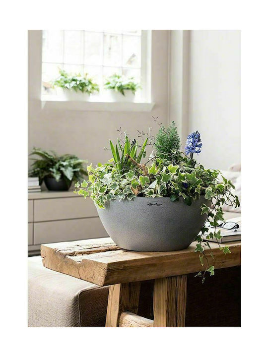 Lechuza Cubeto Stone Self-watering Pot Round Pot Plastic Black 40x40x18.3cm.