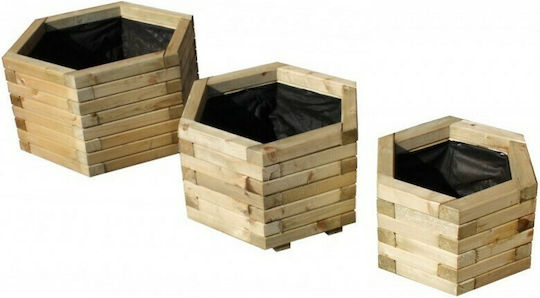Showood Hexagonal Pot Wooden Showood Hexagonal Pot Wooden