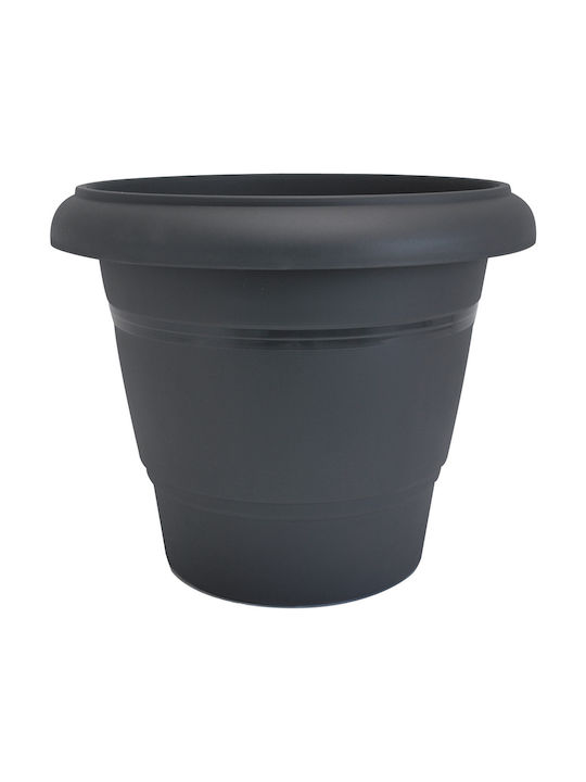 Plastona Festone Campana Flower Pot 21x18cm in Black Color 10.04.0321C