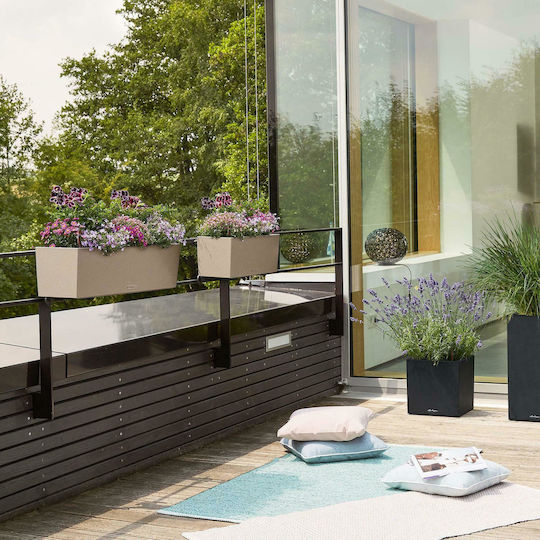 Lechuza Balconera Stone Sand Beige Self-watering Planter Box Plastic Beige 50x19x19cm.