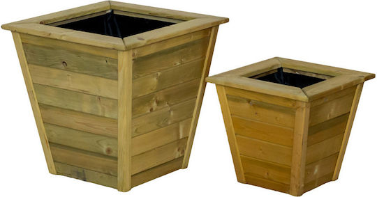 Showood Βέρνη Γλάστρα Ξύλινη Καφέ 30x45εκ.