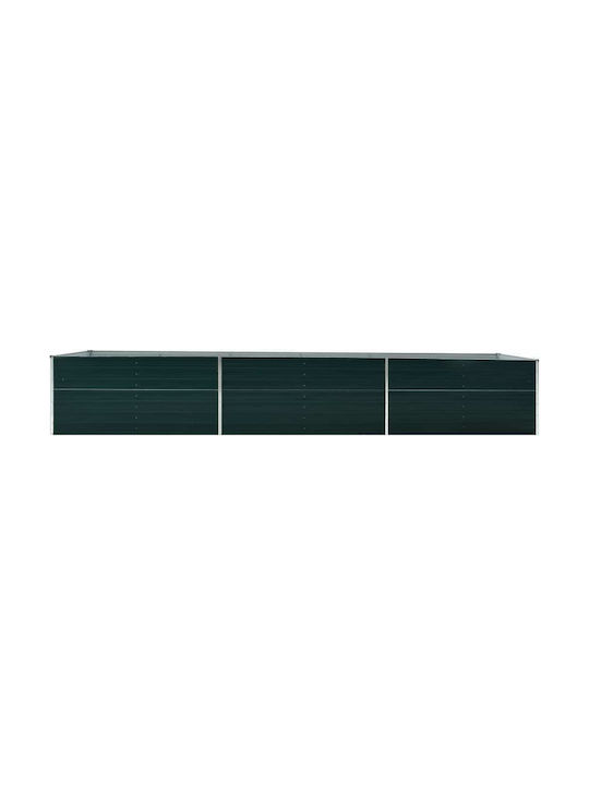 vidaXL Înălțată Verde xxcm Planter Box Metal Verde 480x80x77cm.